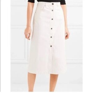 Goldsign Women’s Denim Button Down White Jean Skirt Size 27